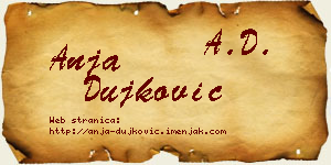 Anja Dujković vizit kartica